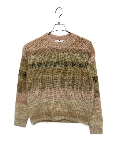 Acne studios（アクネ ストゥディオス）ACNE STUDIOS (アクネ ストゥディオス) モヘアボーダーニット ベージュ×イエロー サイズ:XXSの古着・服飾アイテム