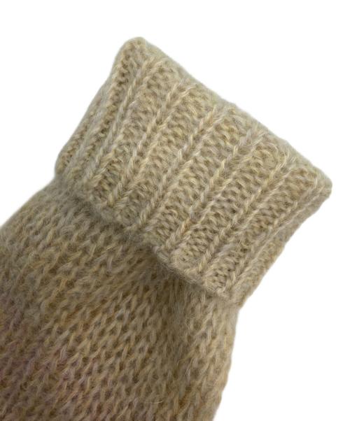 Acne studios（アクネ ストゥディオス）ACNE STUDIOS (アクネ ストゥディオス) モヘアボーダーニット ベージュ×イエロー サイズ:XXSの古着・服飾アイテム