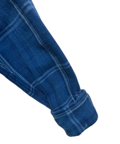 POLO RALPH LAUREN（ポロ・ラルフローレン）POLO RALPH LAUREN (ポロ・ラルフローレン) エルボーパッチチェックシャツ ブルー サイズ:XSの古着・服飾アイテム