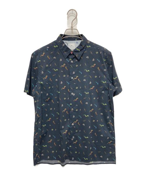 PS Paul Smith（ＰＳポールスミス）PS Paul Smith (ＰＳポールスミス) 半袖総柄シャツ ネイビー サイズ:Ⅿの古着・服飾アイテム