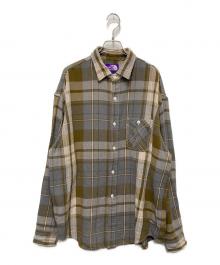 THE NORTHFACE PURPLELABEL（ザ・ノースフェイス パープルレーベル）の古着「フランネルプラッドフィールドシャツ」｜カーキ