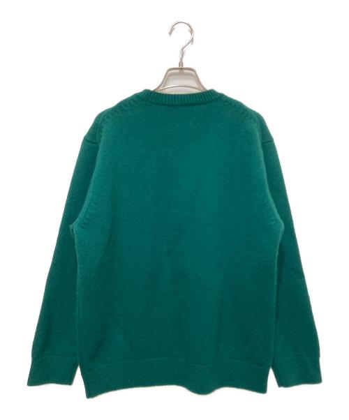THISISASWEATER.（ディスイズアセーター）THISISASWEATER. (ディスイズアセーター) ウールカシミヤ クルーネックニット グリーン サイズ:2の古着・服飾アイテム