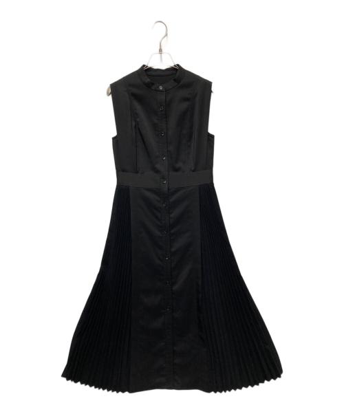STUDIOUS（ステュディオス）STUDIOUS (ステュディオス) ドライツイルサイドプリーツワンピース ブラック サイズ:2の古着・服飾アイテム