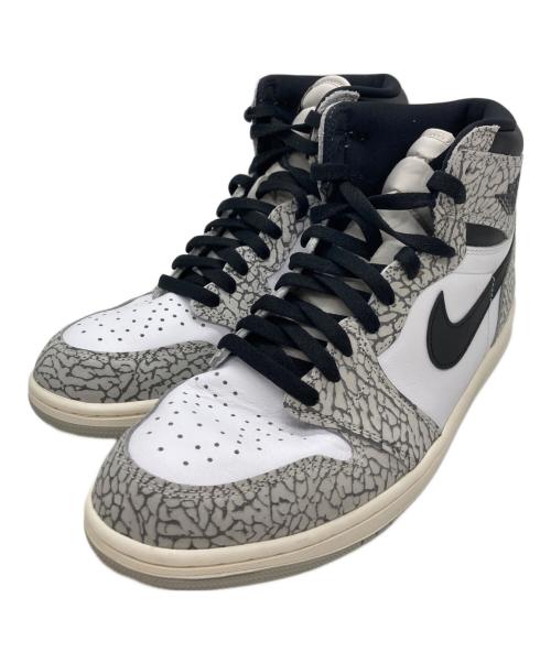 NIKE（ナイキ）NIKE (ナイキ) エアジョーダン1 ハイ OG ハイカットスニーカー グレー×ホワイト サイズ:US9.5の古着・服飾アイテム