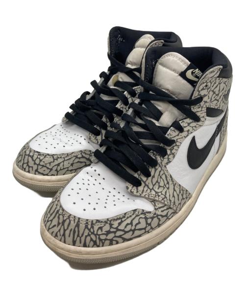 NIKE（ナイキ）NIKE (ナイキ) エアジョーダン 1 レトロ ハイ OG ホワイト×グレー サイズ:US8.5の古着・服飾アイテム