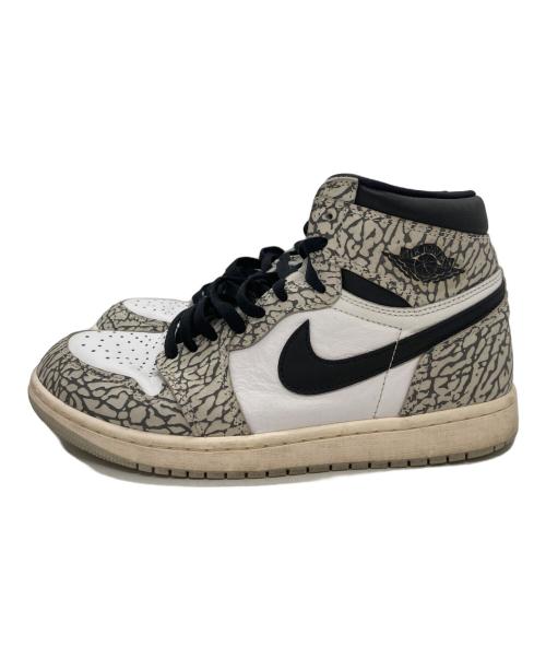 NIKE（ナイキ）NIKE (ナイキ) エアジョーダン 1 レトロ ハイ OG ホワイト×グレー サイズ:US8.5の古着・服飾アイテム
