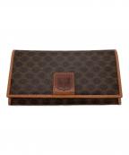 CELINEセリーヌ）の古着「フラップロングウォレット」｜ブラウン