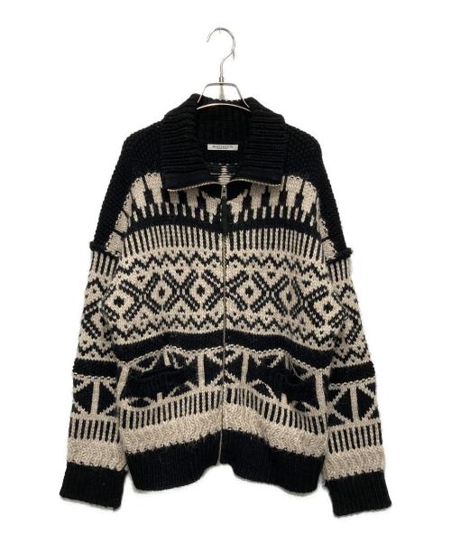 BEAUTY&YOUTH（ビューティーアンドユース）BEAUTY&YOUTH (ビューティーアンドユース) アルパカブレンドカウチン カーディガン アイボリー×ブラック サイズ:FREEの古着・服飾アイテム