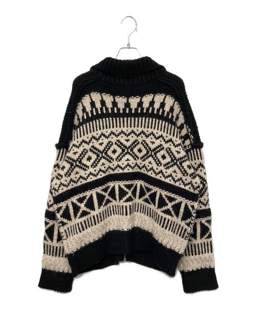 BEAUTY&YOUTH（ビューティーアンドユース）BEAUTY&YOUTH (ビューティーアンドユース) アルパカブレンドカウチン カーディガン アイボリー×ブラック サイズ:FREEの古着・服飾アイテム
