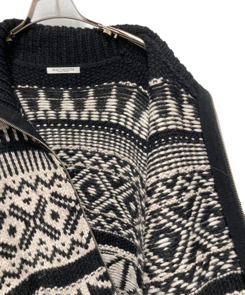 BEAUTY&YOUTH（ビューティーアンドユース）BEAUTY&YOUTH (ビューティーアンドユース) アルパカブレンドカウチン カーディガン アイボリー×ブラック サイズ:FREEの古着・服飾アイテム