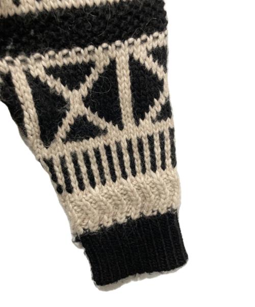 BEAUTY&YOUTH（ビューティーアンドユース）BEAUTY&YOUTH (ビューティーアンドユース) アルパカブレンドカウチン カーディガン アイボリー×ブラック サイズ:FREEの古着・服飾アイテム