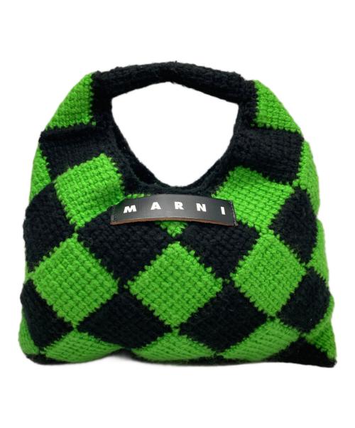 MARNI（マルニ）MARNI (マルニ) テックウール ミニハンドバッグ エメラルド(グリーン×ブラック)の古着・服飾アイテム