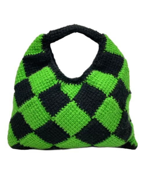 MARNI（マルニ）MARNI (マルニ) テックウール ミニハンドバッグ エメラルド(グリーン×ブラック)の古着・服飾アイテム