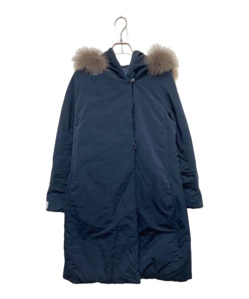 MaxMara（マックスマーラ）MaxMara (マックスマーラ) フーデッド オーバーサイズ リバーシブルダウンコート ネイビー サイズ:36の古着・服飾アイテム