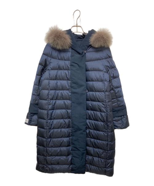 MaxMara（マックスマーラ）MaxMara (マックスマーラ) フーデッド オーバーサイズ リバーシブルダウンコート ネイビー サイズ:36の古着・服飾アイテム