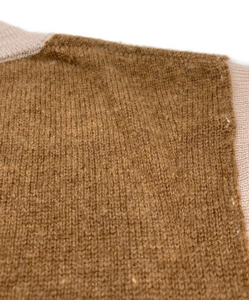 MARNI（マルニ）MARNI (マルニ) カシミヤ リブ切替 クルーネックニット ブラウン×ベージュ サイズ:38の古着・服飾アイテム