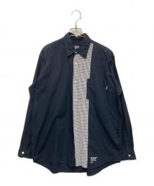 stussy（ステューシー）の古着「チェック切替シャツ」｜ブラック
