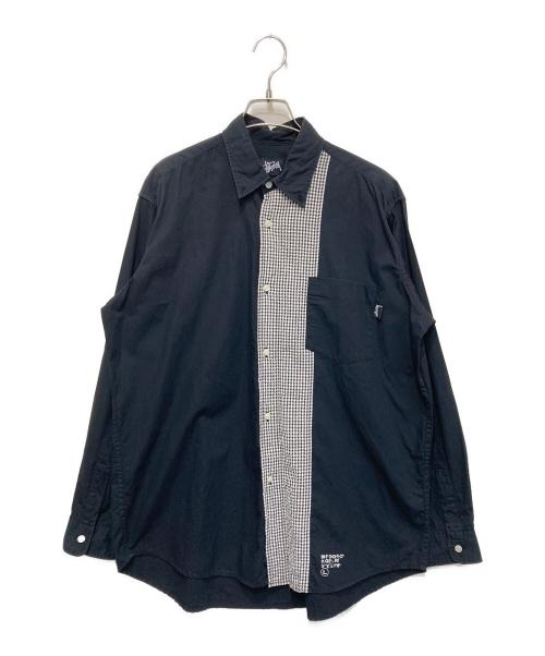 stussy（ステューシー）stussy (ステューシー) チェック切替シャツ ブラック サイズ:表記なしの古着・服飾アイテム