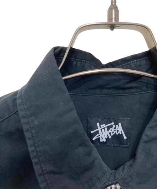stussy（ステューシー）stussy (ステューシー) チェック切替シャツ ブラック サイズ:表記なしの古着・服飾アイテム