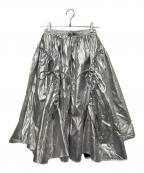 POPPYポピー）の古着「シルバーギャザーリボンスカート」｜シルバー