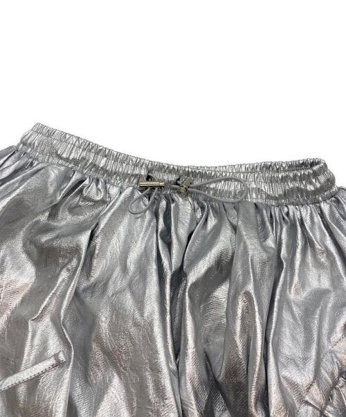 POPPY（ポピー）POPPY (ポピー) シルバーギャザーリボンスカート シルバー サイズ:Ｍの古着・服飾アイテム