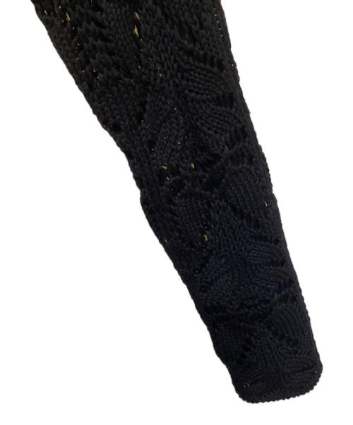 Spick and Span（スピック＆スパン）Spick and Span (スピック＆スパン) ギマコットン透かし編みボートネックニット ブラック サイズ:FREEの古着・服飾アイテム