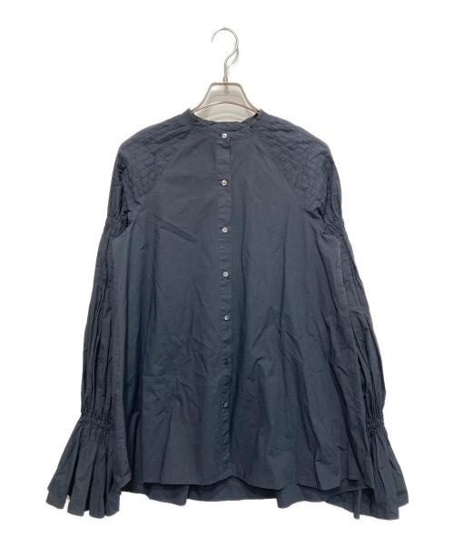 ETRE TOKYO（エトレトウキョウ）ETRE TOKYO (エトレトウキョウ) キャンディースリーブタックシャツ ネイビー サイズ:FREEの古着・服飾アイテム