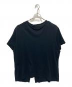 GROUND Yグラウンドワイ）の古着「パンジャブ天竺 バックスリット 半袖Ｔシャツ」｜ブラック