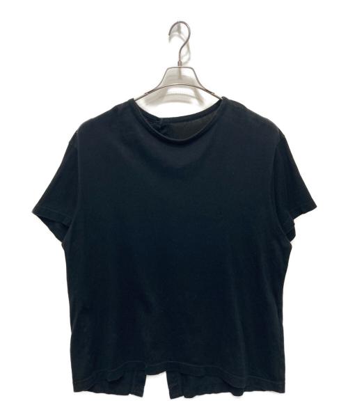 GROUND Y（グラウンドワイ）GROUND Y (グラウンドワイ) パンジャブ天竺 バックスリット 半袖Ｔシャツ ブラック サイズ:3の古着・服飾アイテム