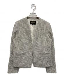 Paul Stuart（ポールスチュアート）の古着「コットンラメテクスチャーノーカラージャケット」｜グレー