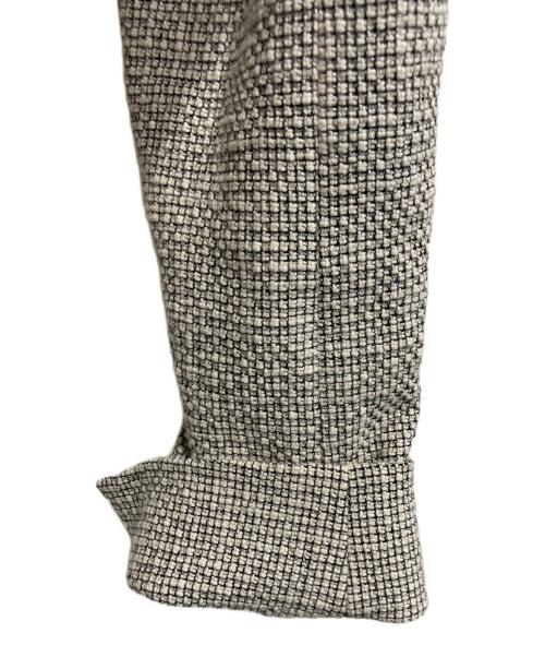 Paul Stuart（ポールスチュアート）Paul Stuart (ポールスチュアート) コットンラメテクスチャーノーカラージャケット グレー サイズ:6の古着・服飾アイテム