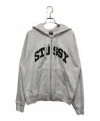 stussyステューシー）の古着「ブロックスポーツジップフード」｜グレー