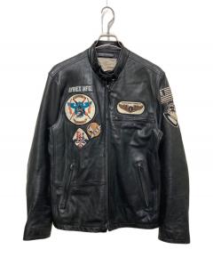 中古・古着通販】VANSON (バンソン) レザージャケット ブラック サイズ