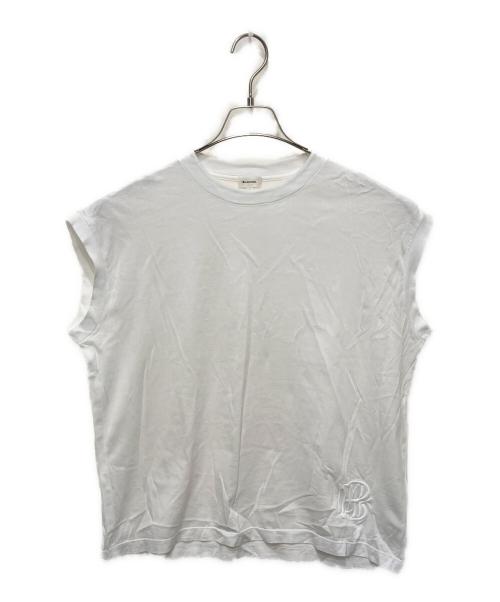 BLAMINK（ブラミンク）BLAMINK (ブラミンク) コットンクルーネック刺繍ノースリーブTシャツ ホワイト サイズ:1の古着・服飾アイテム
