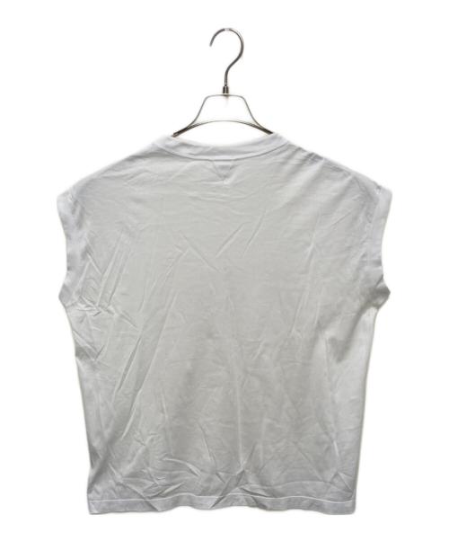 BLAMINK（ブラミンク）BLAMINK (ブラミンク) コットンクルーネック刺繍ノースリーブTシャツ ホワイト サイズ:1の古着・服飾アイテム