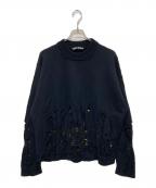 Palm Angelsパーム エンジェルス）の古着「ディストレストフレイムセーター」｜ブラック