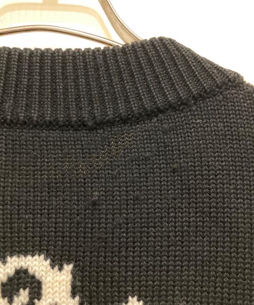 Palm Angels（パーム エンジェルス）Palm Angels (パーム エンジェルス) ディストレストフレイムセーター ブラック サイズ:Lの古着・服飾アイテム