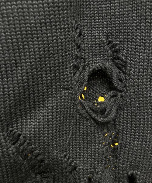 Palm Angels（パーム エンジェルス）Palm Angels (パーム エンジェルス) ディストレストフレイムセーター ブラック サイズ:Lの古着・服飾アイテム