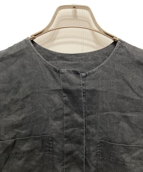 DRAWER（ドゥロワー）Drawer (ドゥロワー) ポケットショートスリーブブラウス ブラック サイズ:36の古着・服飾アイテム