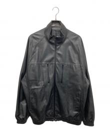 stein（シュタイン）の古着「レザーウィンドブレーカージャケット」｜ブラック