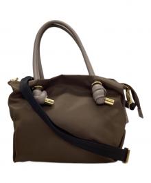 VIOLAd'ORO（ヴィオラドーロ）の古着「2WAYナイロンショルダーバッグ」｜ブラウン