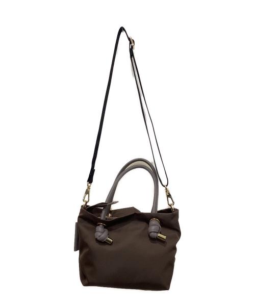VIOLAd'ORO（ヴィオラドーロ）VIOLAd'ORO (ヴィオラドーロ) 2WAYナイロンショルダーバッグ ブラウンの古着・服飾アイテム