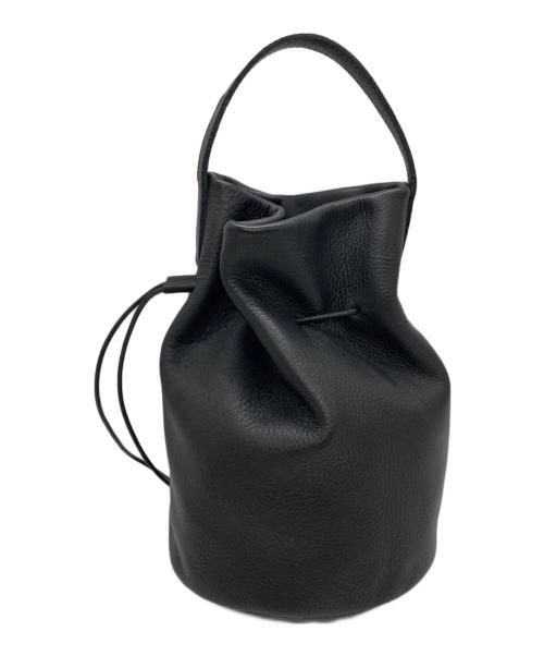 MORMYRUS（モルミルス）MORMYRUS (モルミルス) レザー巾着バッグ ブラックの古着・服飾アイテム