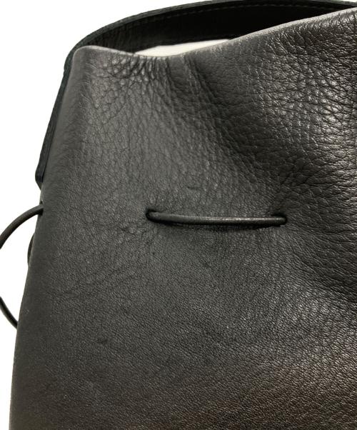 MORMYRUS（モルミルス）MORMYRUS (モルミルス) レザー巾着バッグ ブラックの古着・服飾アイテム