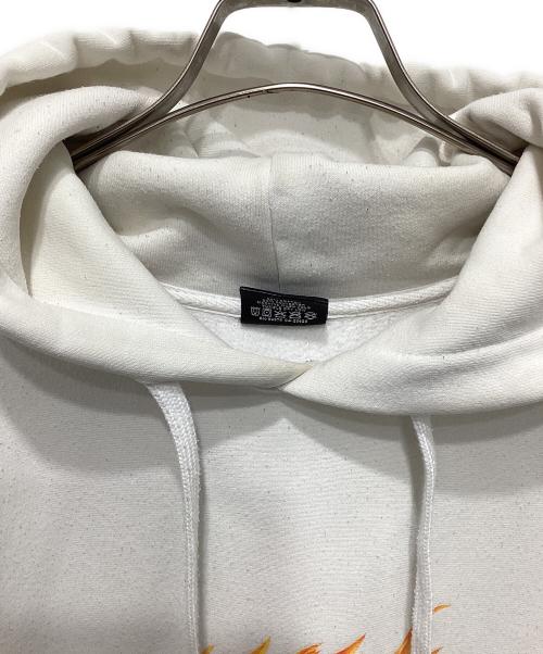 stussy（ステューシー）stussy (ステューシー) フレイムフーディー ホワイト サイズ:Lの古着・服飾アイテム