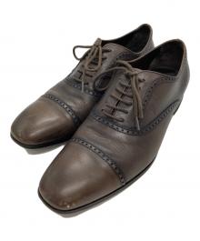 TOD'S（トッズ）の古着「プレーントゥレースアップシューズ」｜ブラウン