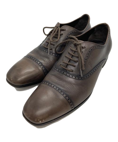 TOD'S（トッズ）TOD'S (トッズ) プレーントゥレースアップシューズ ブラウン サイズ:8の古着・服飾アイテム