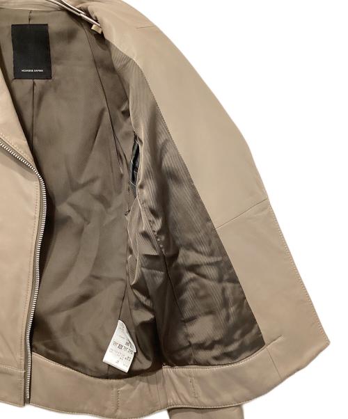 NOMBRE IMPAIR（ノンブルアンペール）NOMBRE IMPAIR (ノンブルアンペール) ラムレザー ライダースジャケット ベージュ サイズ:FREEの古着・服飾アイテム
