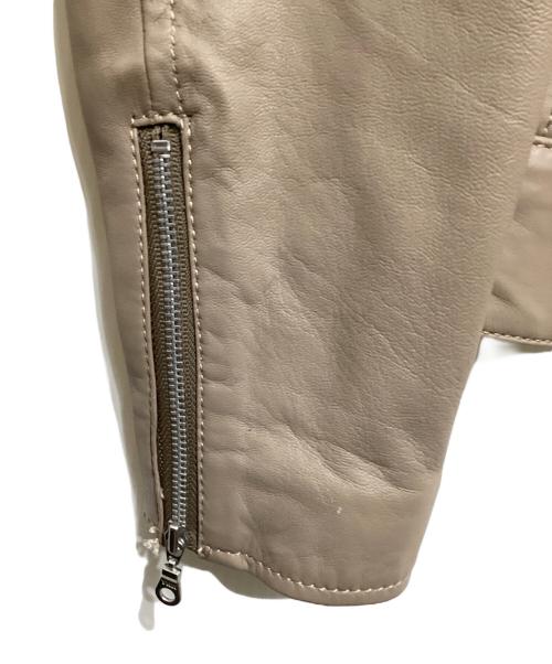 NOMBRE IMPAIR（ノンブルアンペール）NOMBRE IMPAIR (ノンブルアンペール) ラムレザー ライダースジャケット ベージュ サイズ:FREEの古着・服飾アイテム