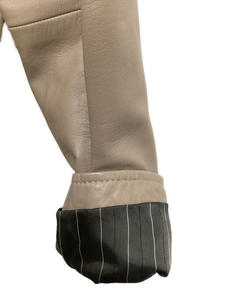 NOMBRE IMPAIR（ノンブルアンペール）NOMBRE IMPAIR (ノンブルアンペール) ラムレザー ライダースジャケット ベージュ サイズ:FREEの古着・服飾アイテム